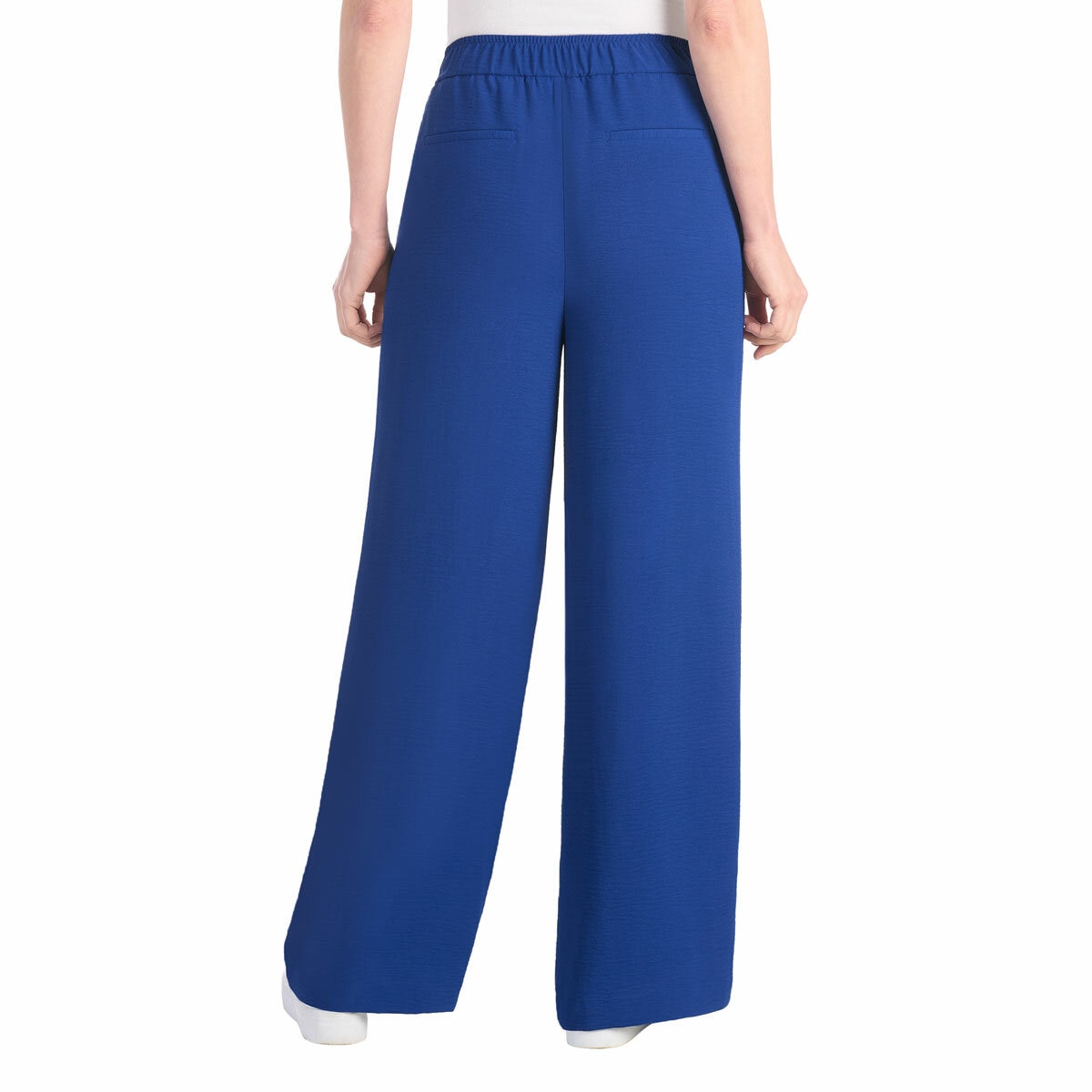 Hilary Radley Crinkle Wide Leg Pant in Blue