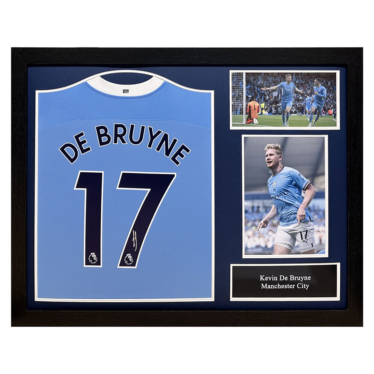 Kevin De Bruyne Signed Framed Manchester City Football Shirt