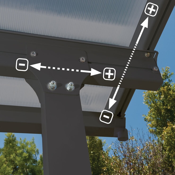 Palram Feria 3 Veranda Patio Cover in Grey, 3 x 6.10m Costco UK