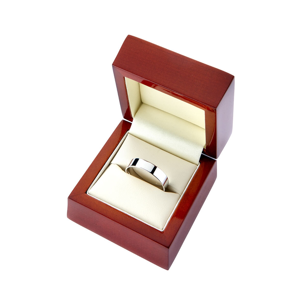 5.0mm Basic Light Court Wedding band. 18ct White Gold