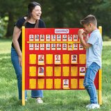 Lifestyle image of a woman and child playing Guess Who? game