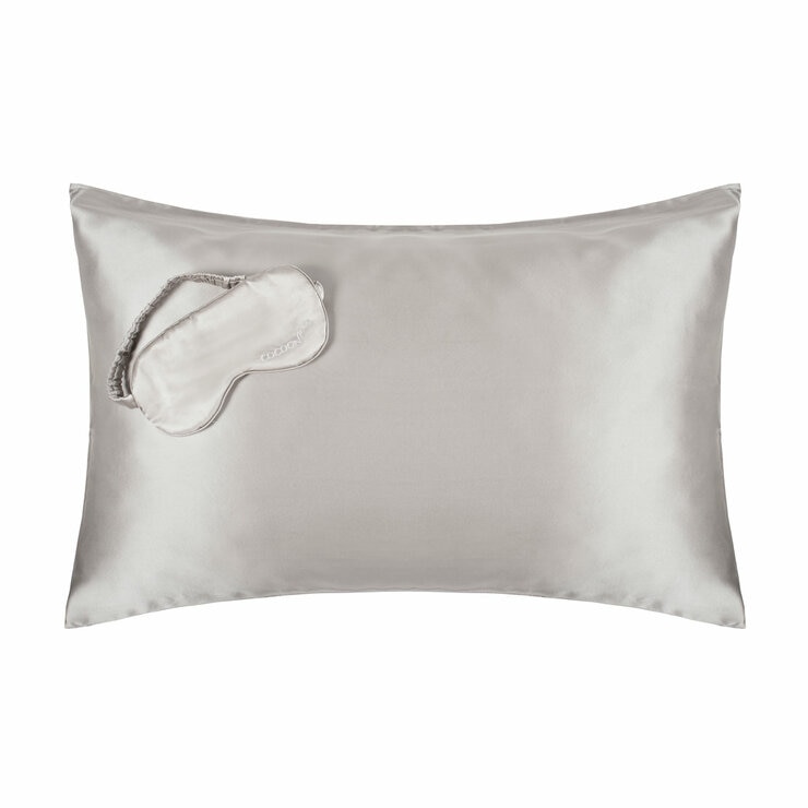 Cocoonzzz 100% Mulberry Silk Pillowcase & Eyemask Set, Platinum