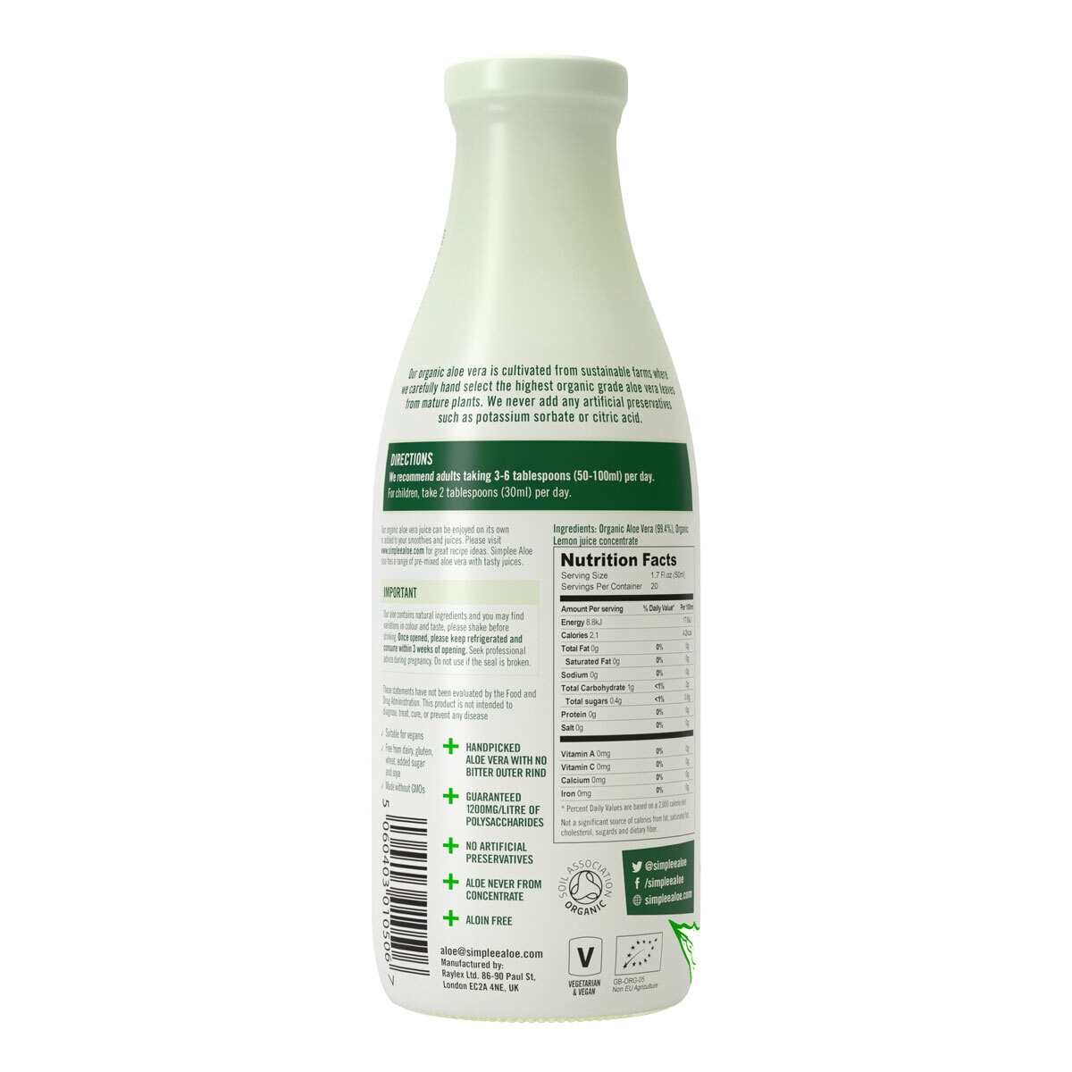 Simplee Aloe Vera Food Supplement, 1L