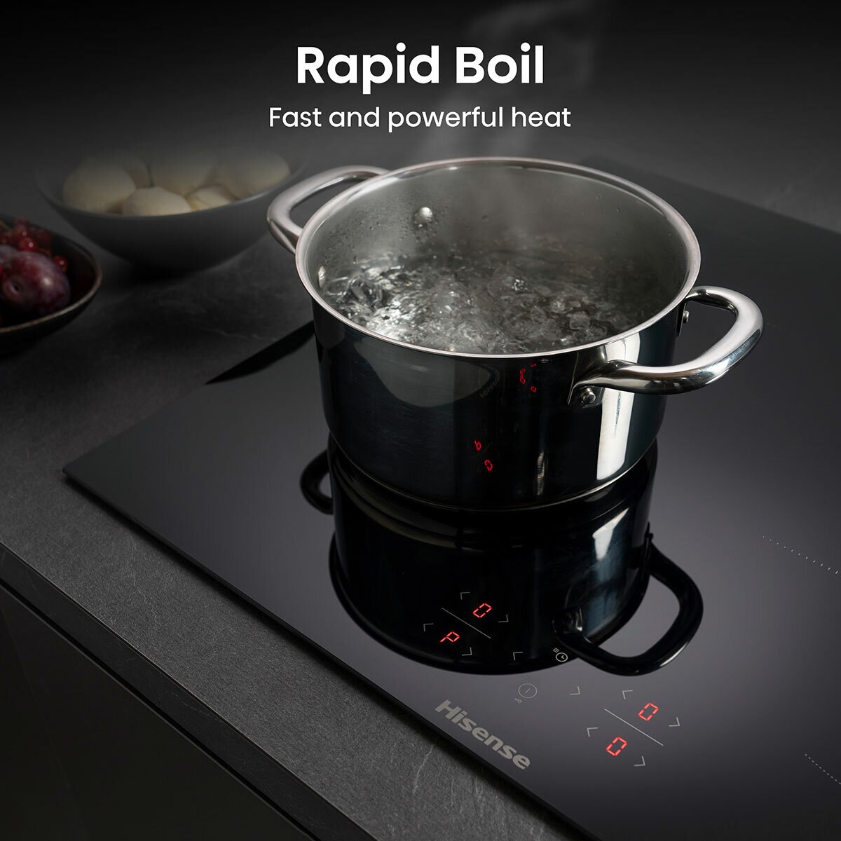 Hisense Hi6 HI8421BSC 80cm Induction Hob with Bridge Zone, in Black