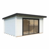Palmako Lea 44mm Wooden Log Cabin in White 14ft 7" x 10ft 8" (4.5m x 3.3m)