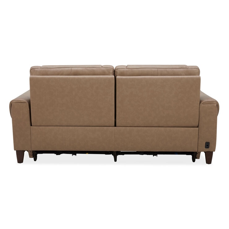 Aiden & Ivy Spencer Brown Leather Power Reclining Large 2 Seater Sofa