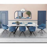 AKANTE Chicago Blue Swivel Dining Chair, 2 Pack