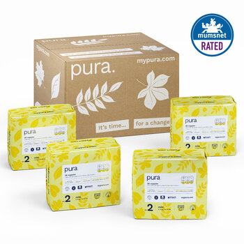 Pura High Performance Eco Nappies Size 2, 4 x 38 Pack (152 Nappies)