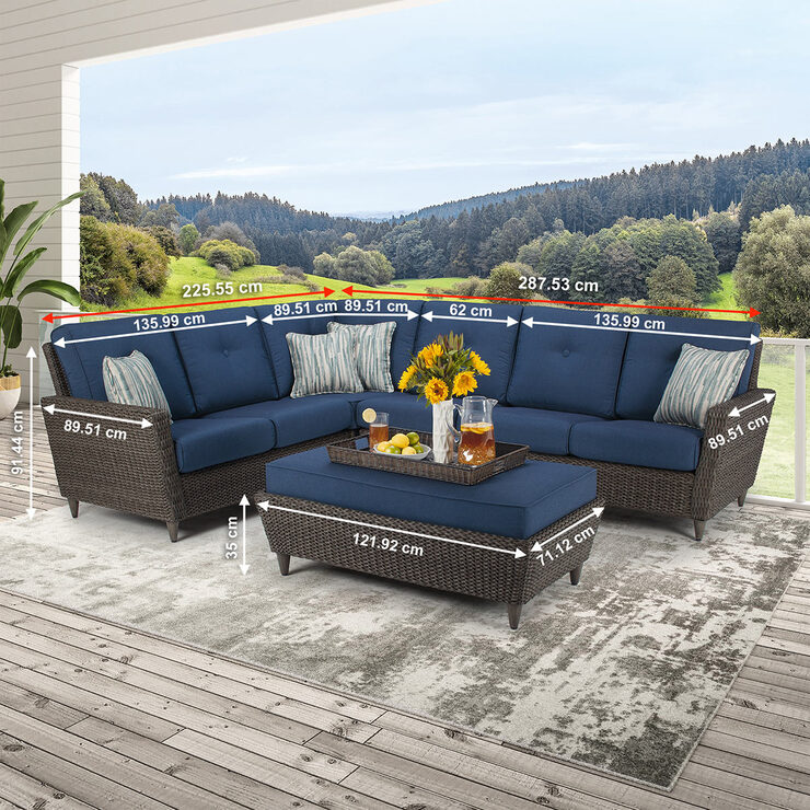 West Coast Casual 5 Piece Woven Sectional Patio Set Costco UK