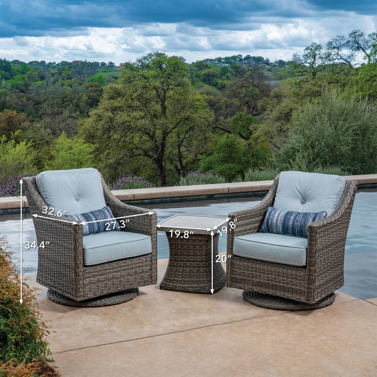SunVilla Lauren 3 Piece Woven Seating Patio Set Costco UK