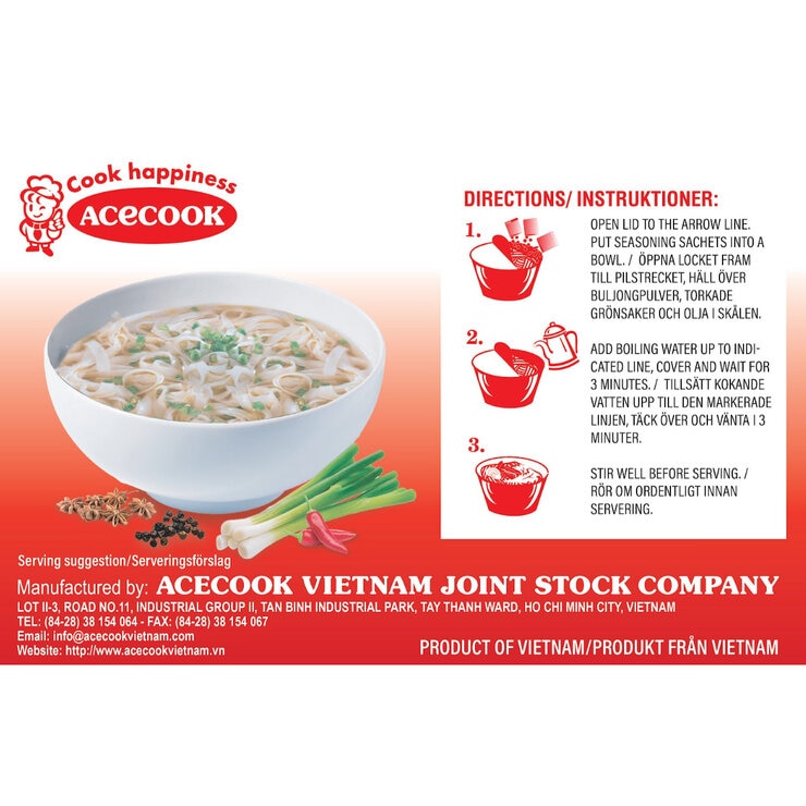 Oh! Ricey Pho Noodles Beef Flavour Cooking Instruction
