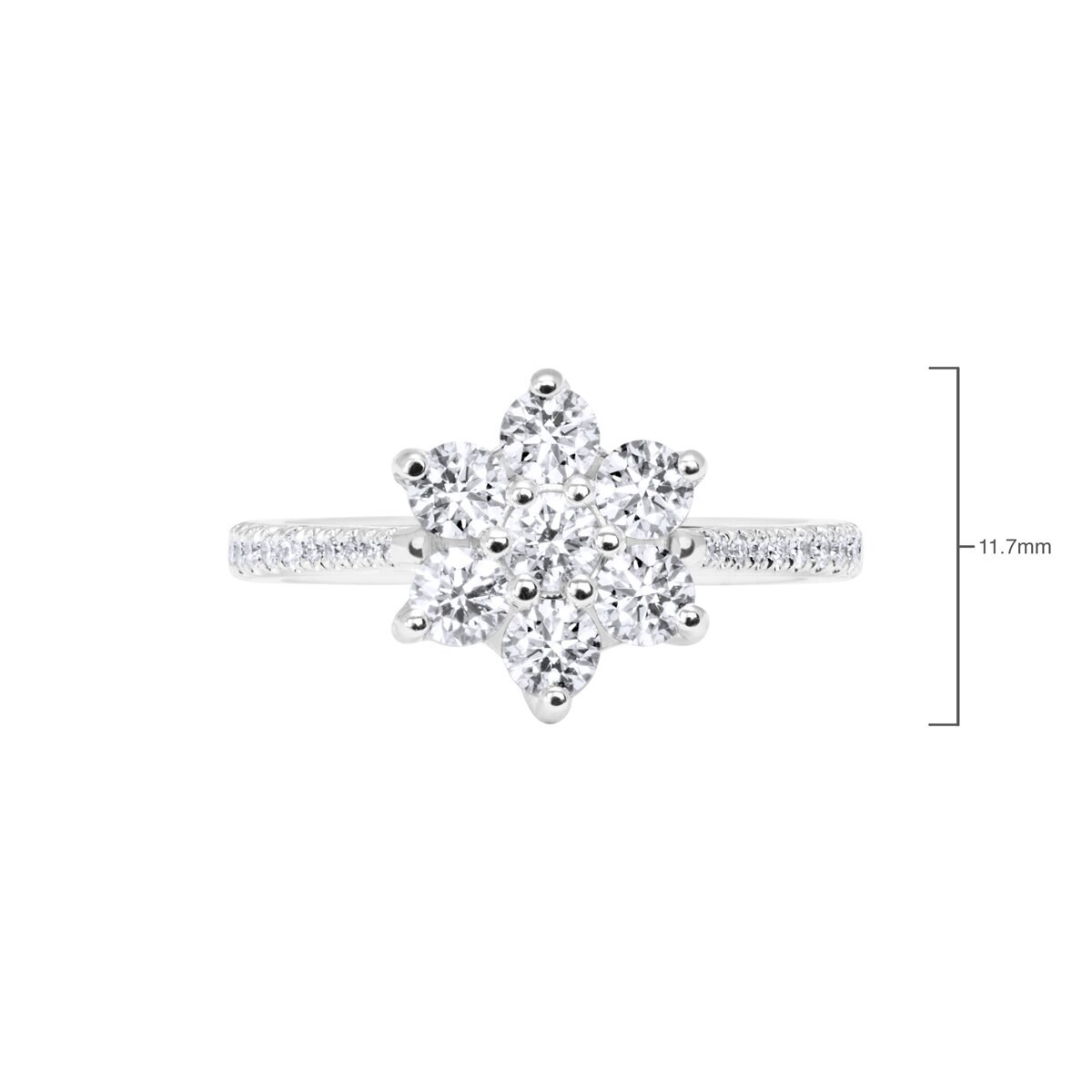 1.00ctw Round Brilliant Cut Diamond Ring, 18ct White Gold