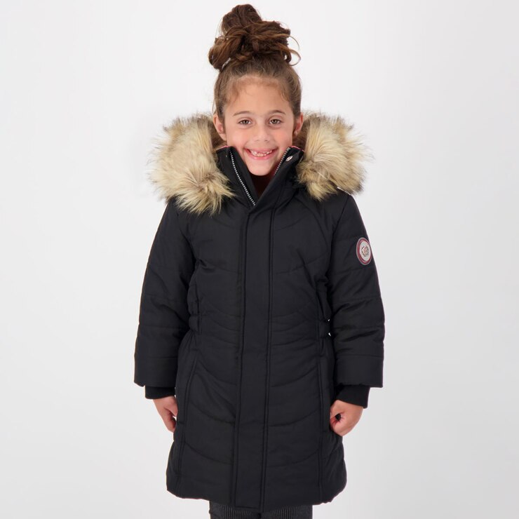 Andy & Evan Girl's Water Resistant Parka in Black Costco UK