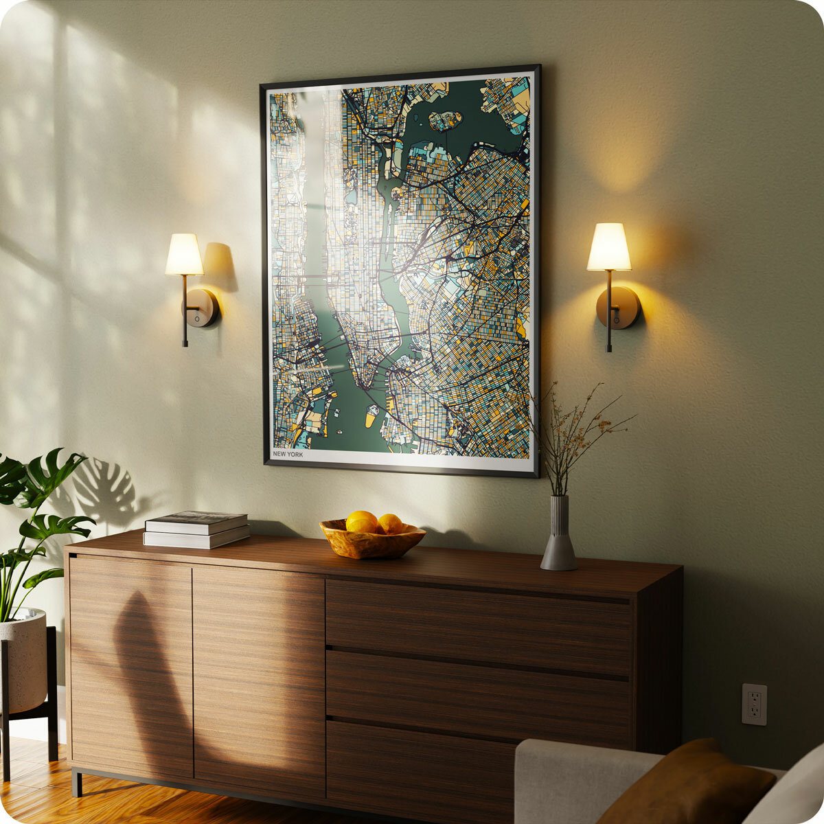 Globe Electric Wireless Rechargeable LED Integrated Wall Sconce in Bronze Gold, 2 Pack