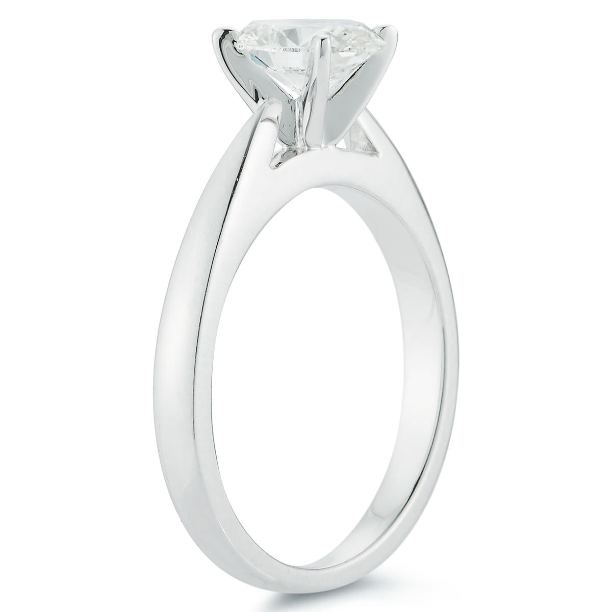 1.0ct Oval Cut Diamond Solitaire Ring, Platinum