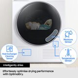 Samsung Series 8 DV90BB9445GHS1, 9kg Smart Heat Pump Tumble Dryer, A+++ Rated in White