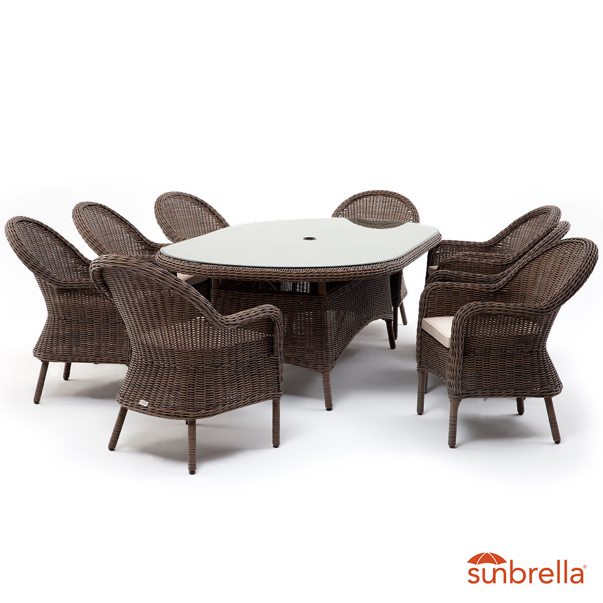 Akula Living Colonial 9 Piece Oval Dining Set