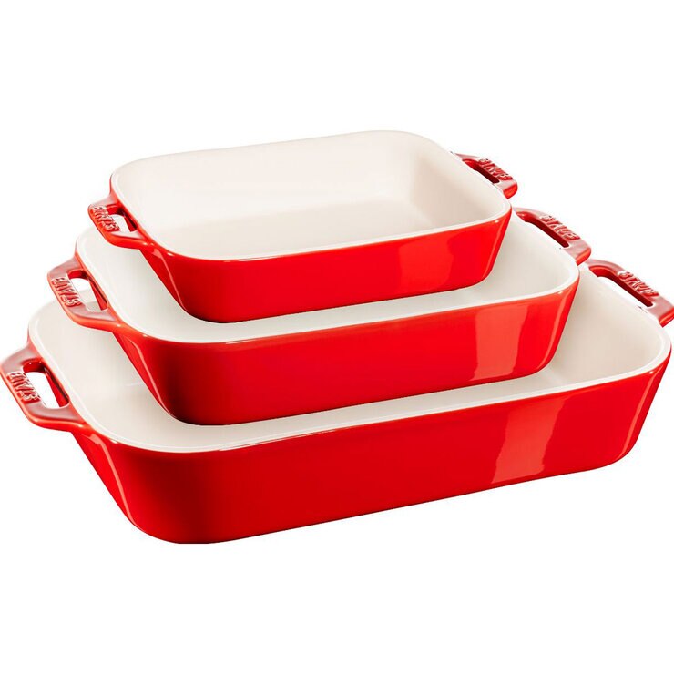 Staub Ceramic Ovenware Set, 3 Piece Staub Ceramic Ovenware Set, 3 Piece