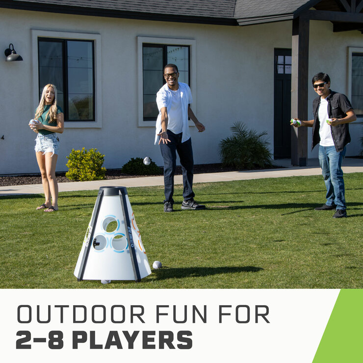 Lifestyle image of three people throwing balls at the Cylinder 360