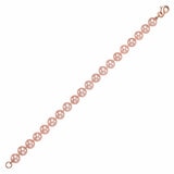 8-8.5mm Cultured Freshwater Pink Pearl Bracelet, 14ct Rose Gold