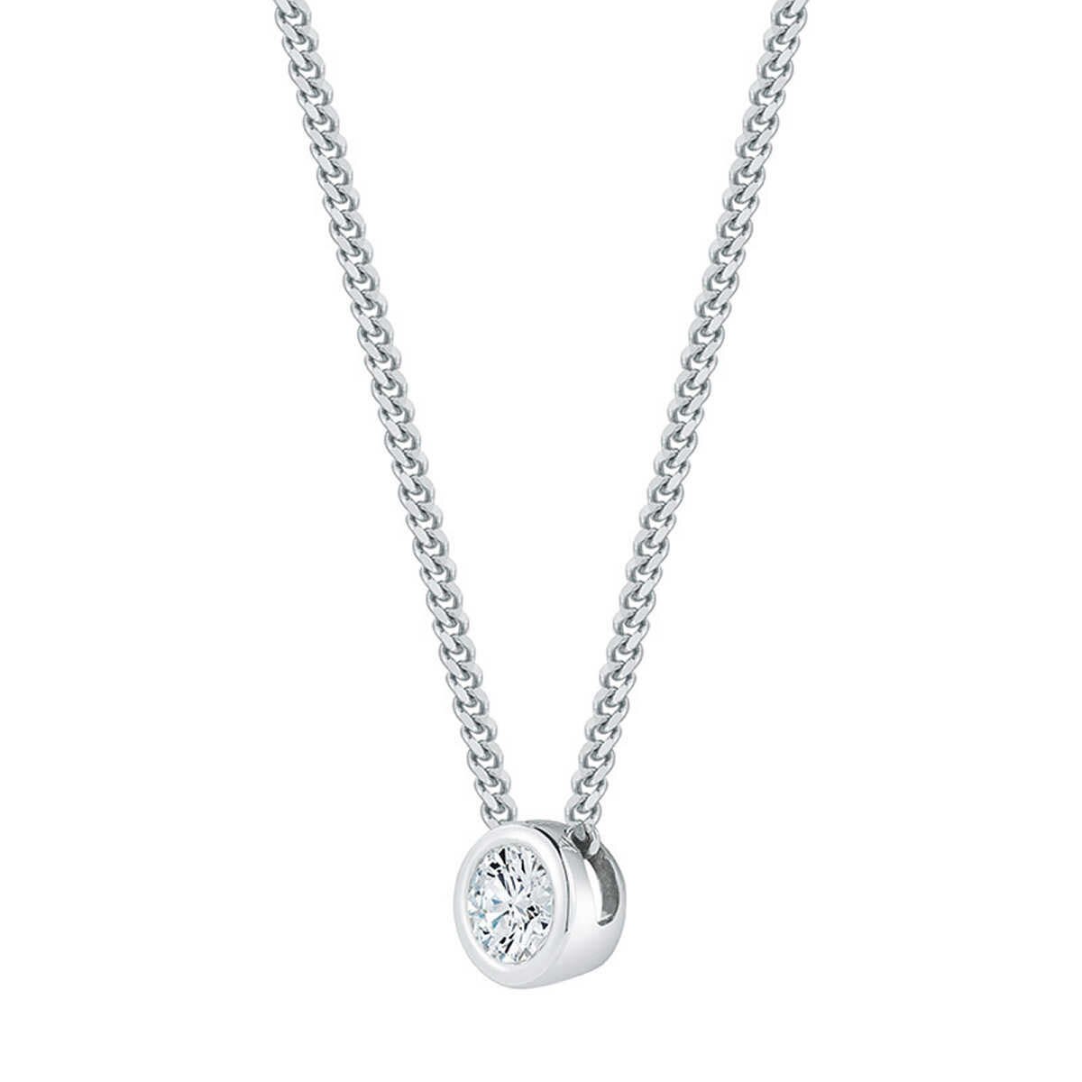 0.30ct Round Brilliant Cut Diamond Pendant, 14ct White Gold