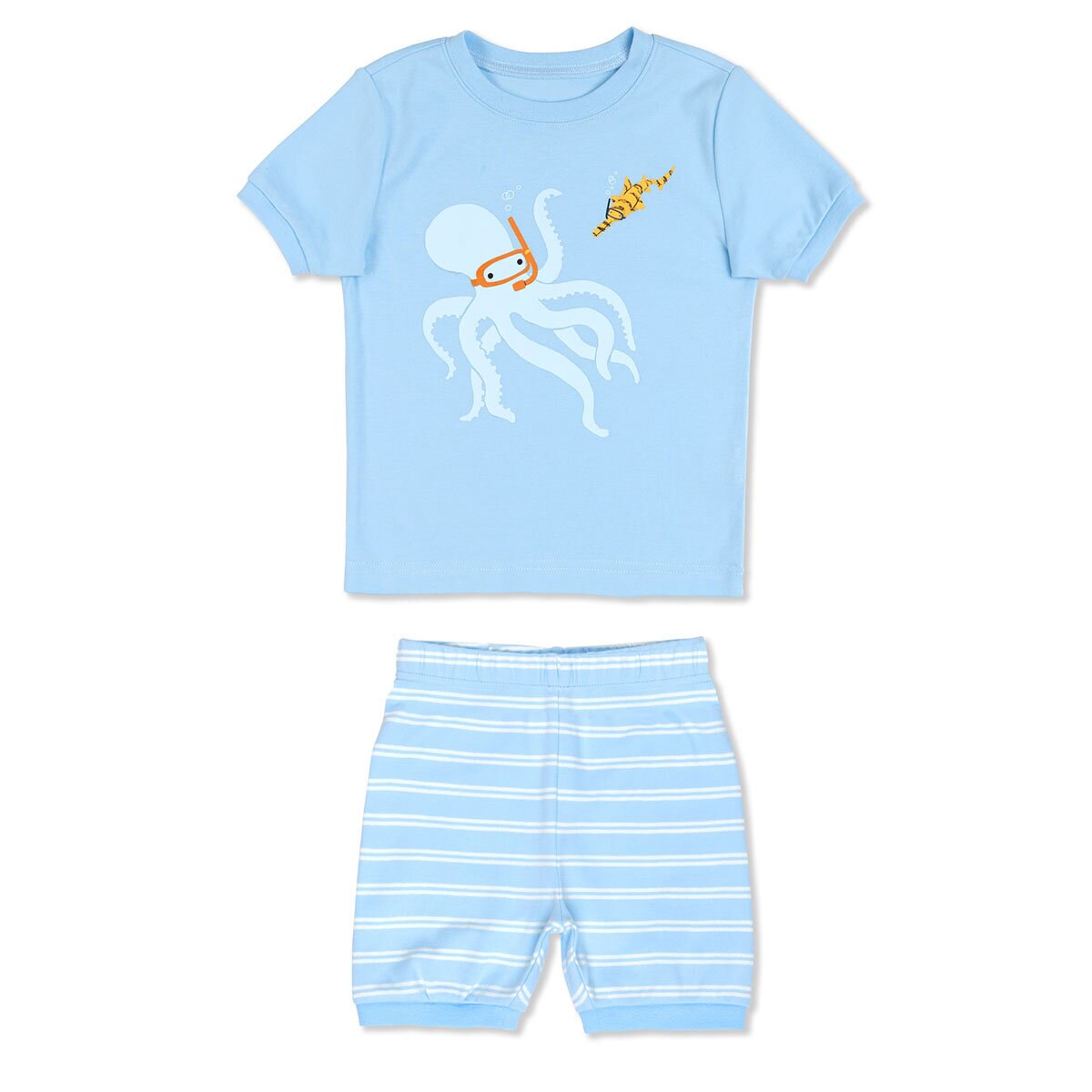 Pekkle Summer Pyjama 4 Piece Set in Octopus & Sharks