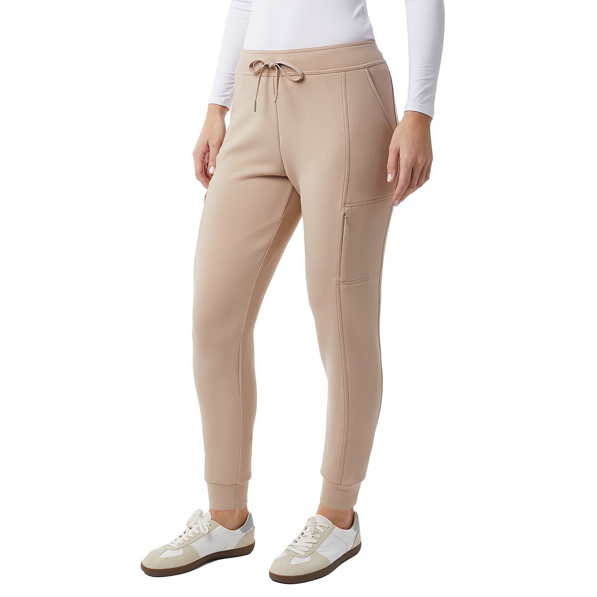 32 Degrees Women's Sueded Tech Jogger in Beige