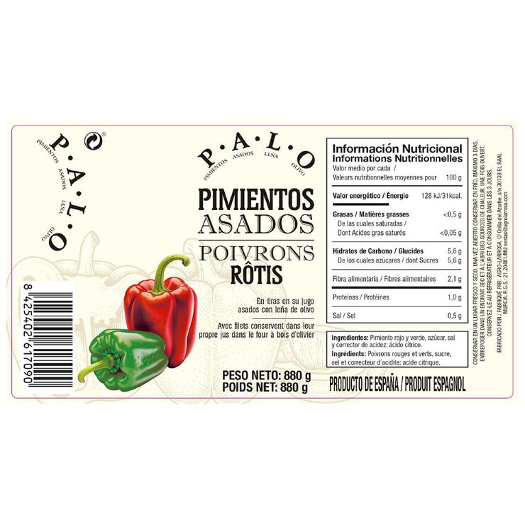 Palo Pimientos Roasted Peppers, 2 x 880g