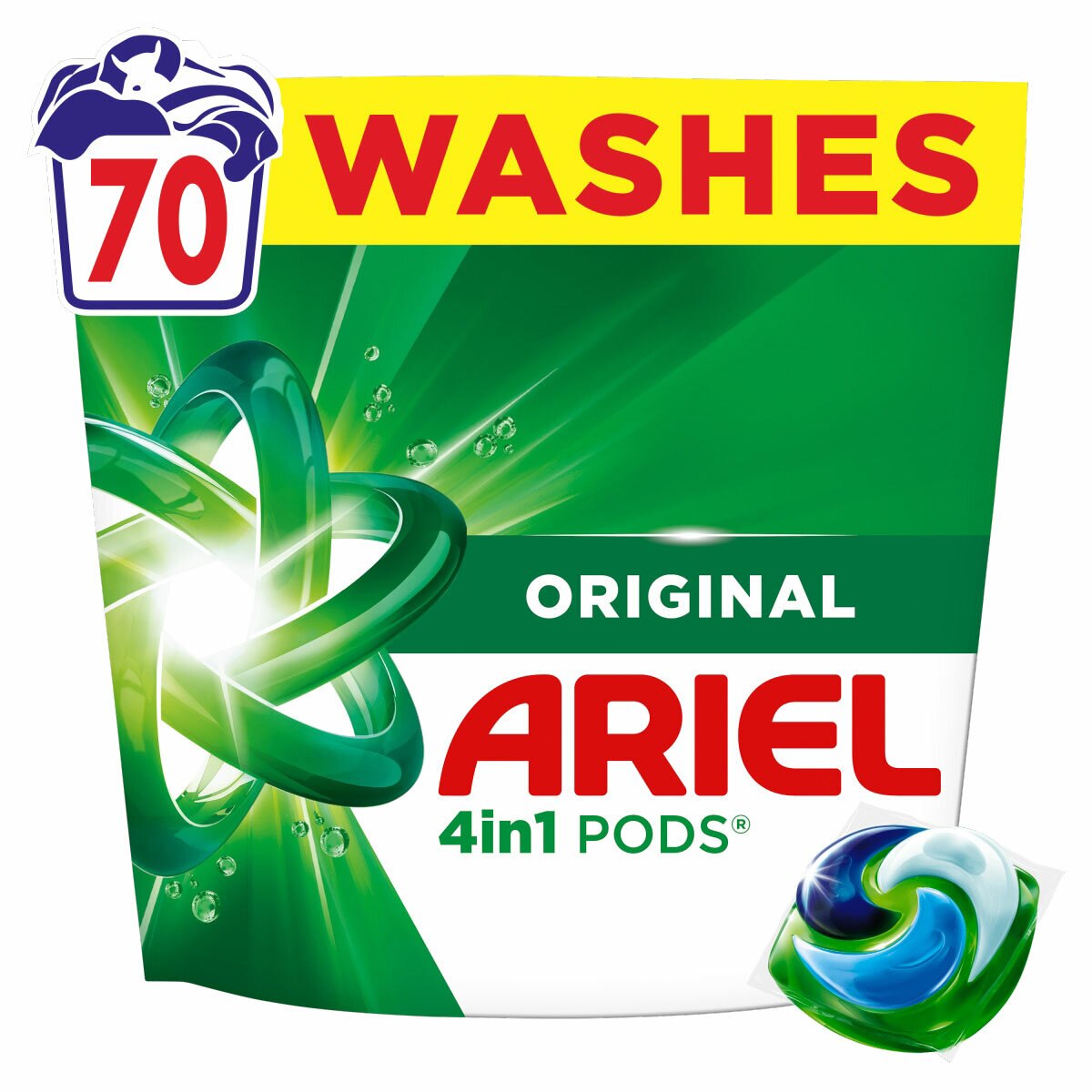 Ariel 4 in 1 Pods, 2 x 70 Pack Ariel 4 in 1 Pods, 2 x 70 Pack