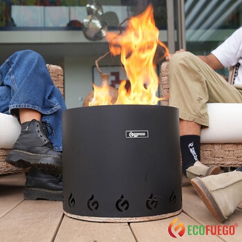 Eco Fuego Steel Fire Pit Bundle + Cover