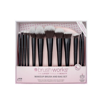 Brushworks Make Up Brush & Bag Set, 12 Brushes & Bag