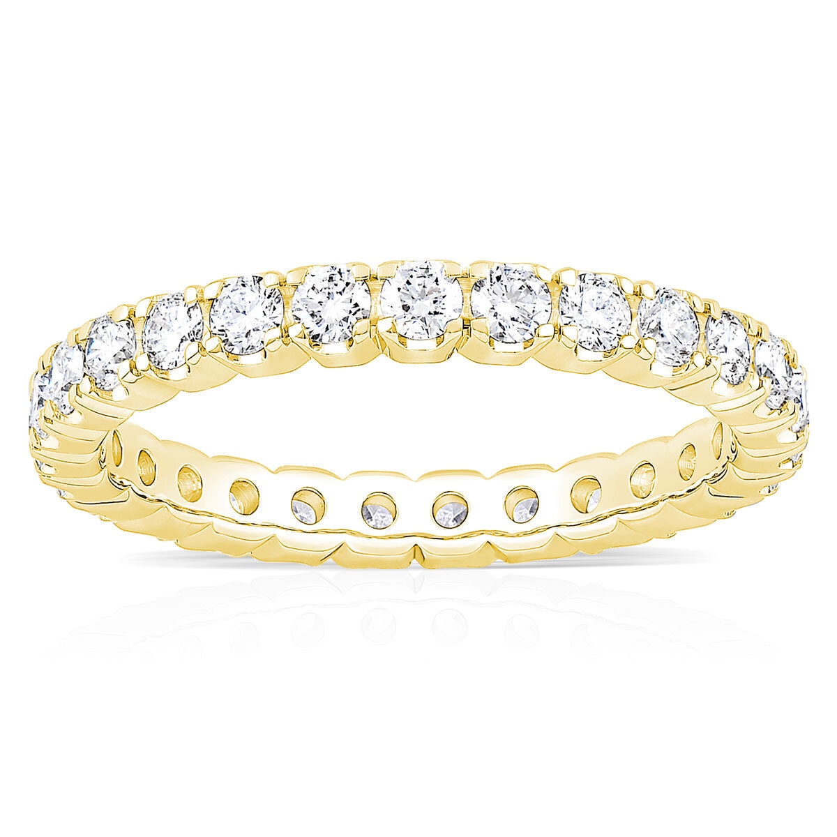 1.00ctw Round Brilliant Cut Claw Set Eternity Ring, 18ct Yellow Gold