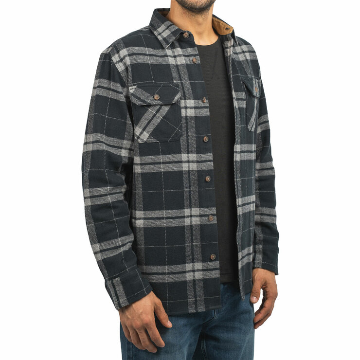 Jachs Mens Flannel Shirt & Thermal 2 Pack in Black