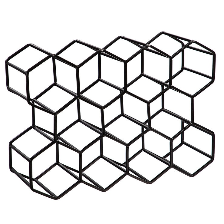 Evergreen 11 Bottle Wine Rack in Black