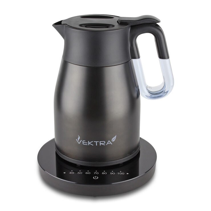 Vektra Temperature Controlled Eco Vacuum Kettle in Black, VEK1504MBK