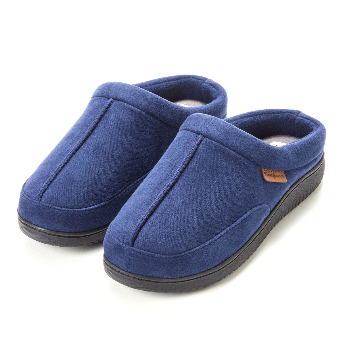 Dearfoam Memory Foam Men's Clog Slippers in Navy