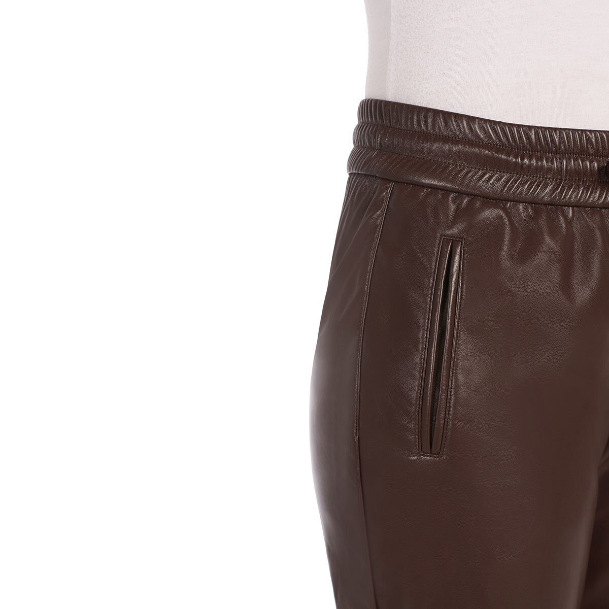 Hilary Radley Faux Leather Pant in Brown - Extra Large