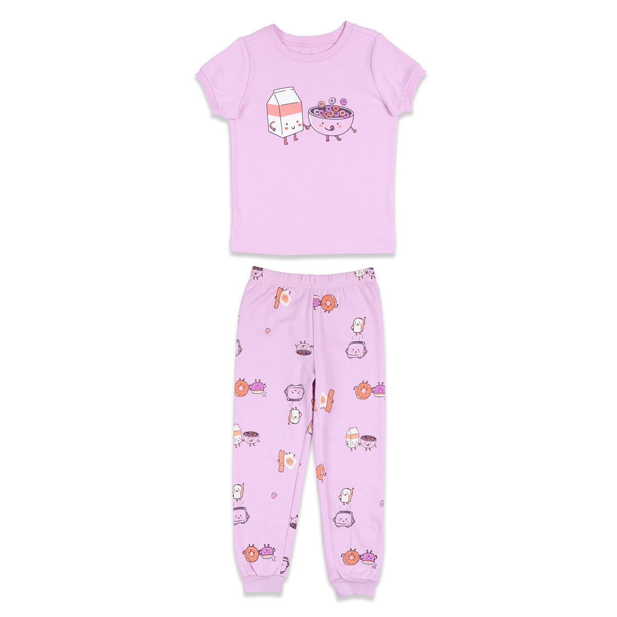 Pekkle Summer Pyjama 4 Piece Set in Rainbow & Cereal, 5 Years
