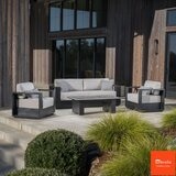 SunVilla Aldous 4 Piece Deep Seating Patio Set + Cover