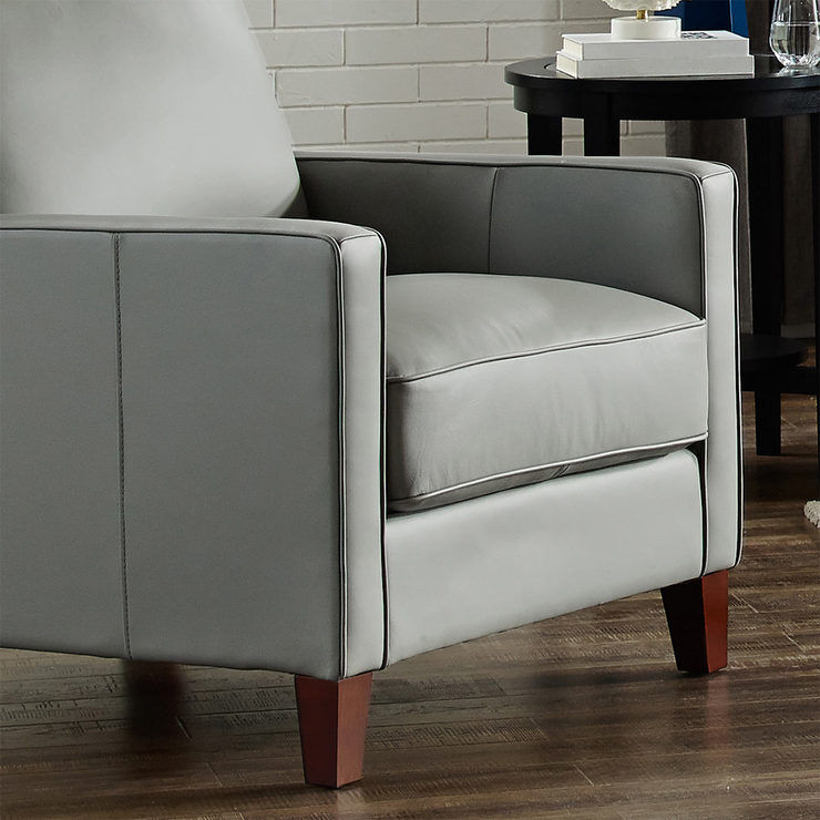West Park Light Grey Leather Armchair Costco UK