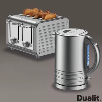 Dualit Architect Kettle and Toaster Set in Brushed Grey