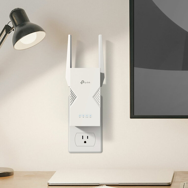 TP Link Dual-band WiFi 7 Range Extender, RE235BE
