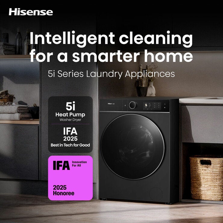 Hisense KitchenFit 5i Series WD5I1245BBRH 12kg / 8kg Washer Dryer, A Rated in Black Hisense KitchenFit 5i Series WD5I1245BBRH 12kg / 8kg Washer Dryer, A Rated in Black