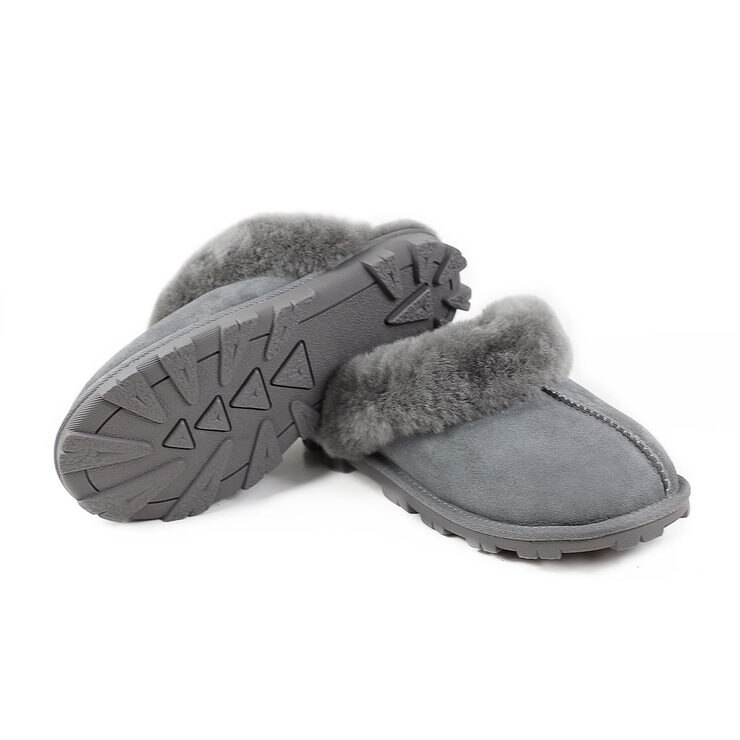 Kirkland Signature Women's Shearling Slippers in Grey, Size 5 Costco UK