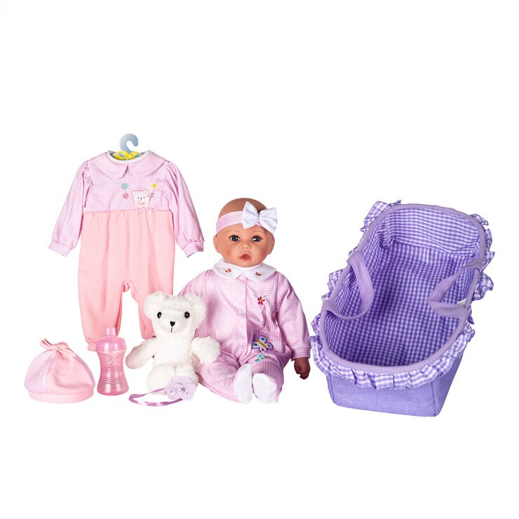 18 Inch (45.7 cm) Baby Emma Doll With 5 Accessories and Plush Toy