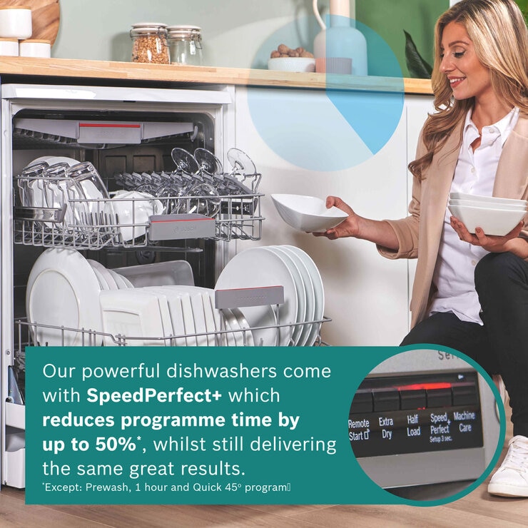 Bosch Series 6 SMS6ZCI10G, 14 Place Setting, Freestanding Dishwasher, B Rated in Silver