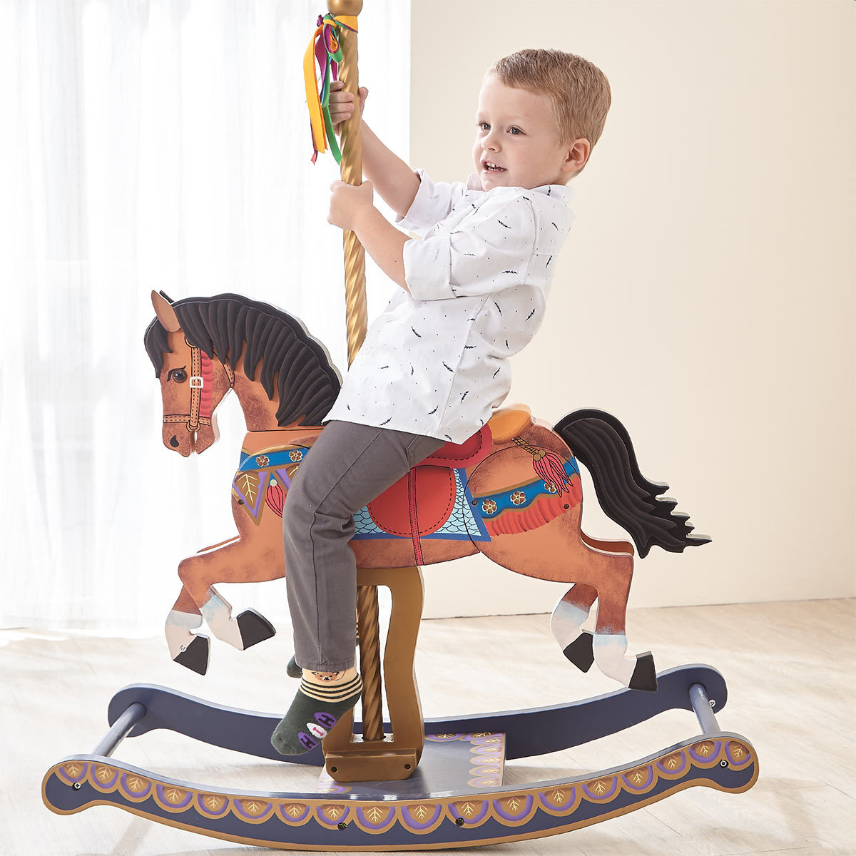 Teamson Kids Merry-Go-Round Rocking Horse (4+ Years)