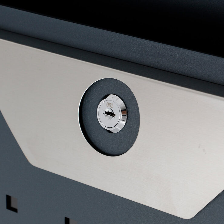 Close up image of front lock mechanism Close up image of front lock mechanism