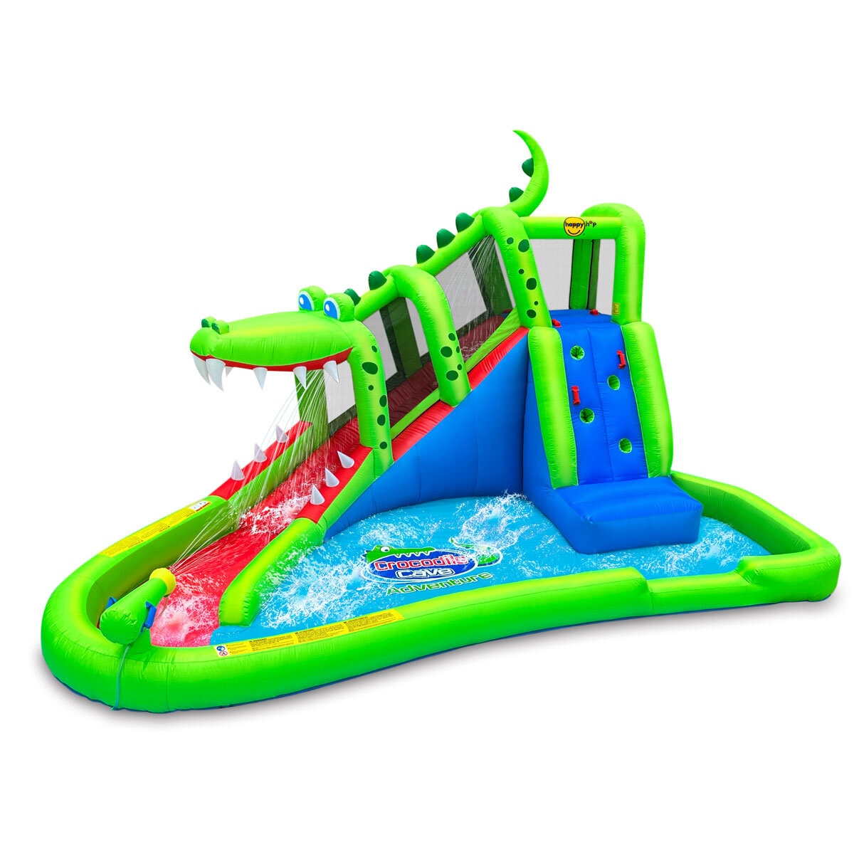 Happy Hop Crocodile Cave Adventure Inflatable Waterslide (3+ Years)
