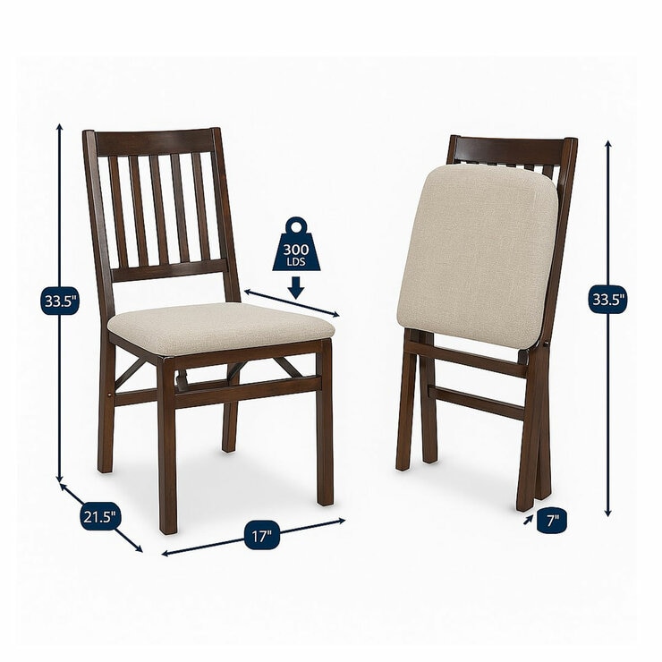 Stakmore Hardwood Upholstered Folding Chair